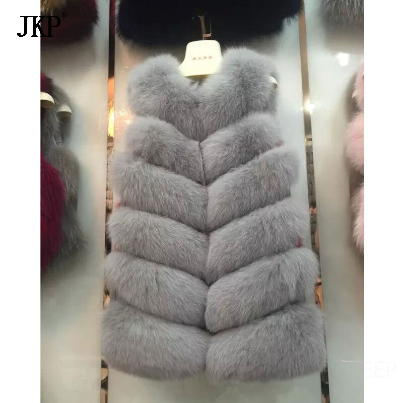 Chaleco de piel de zorro 100% Real para mujer, abrigo de piel de zorro Natural de alta calidad, ruso, el mejor regalo de invierno