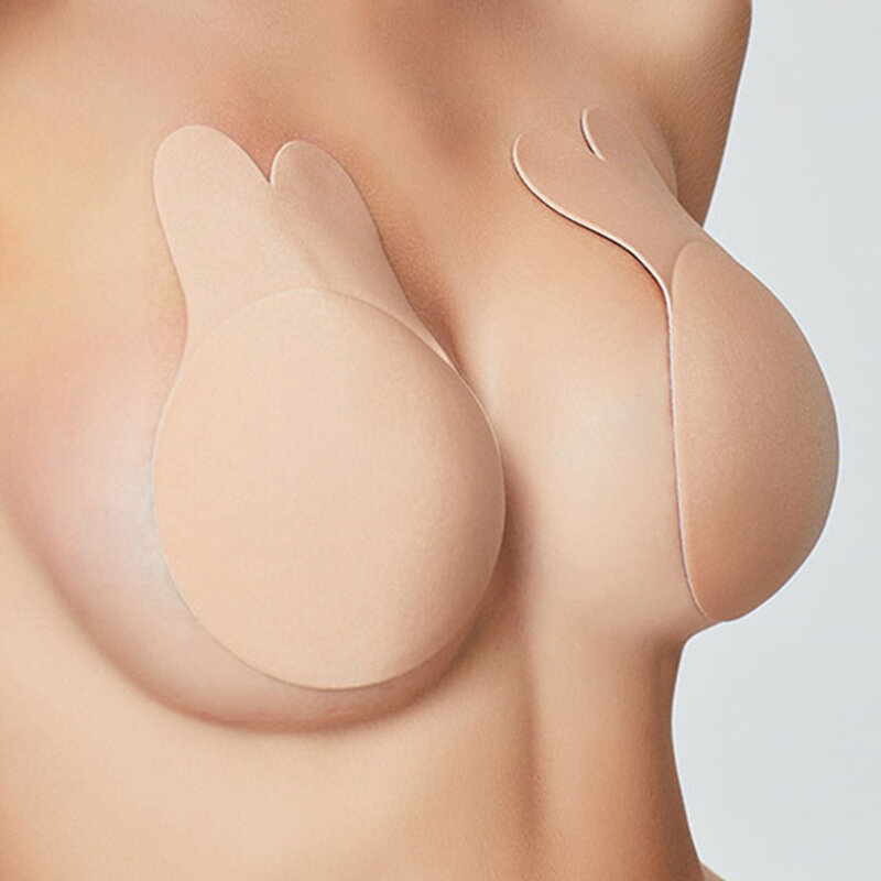 Najlepiej 1 para kobiety silikonowe niewidoczne piersi podnieś biustonosz taśma klejąca naklejka sutek pokrywa bez ramiączek Backless QQ99