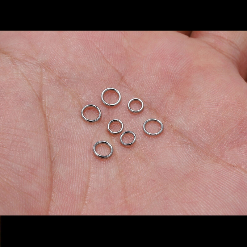 100-200 unids/lote de conectores de anillos abiertos de acero inoxidable para hacer joyas, accesorios de conectores
