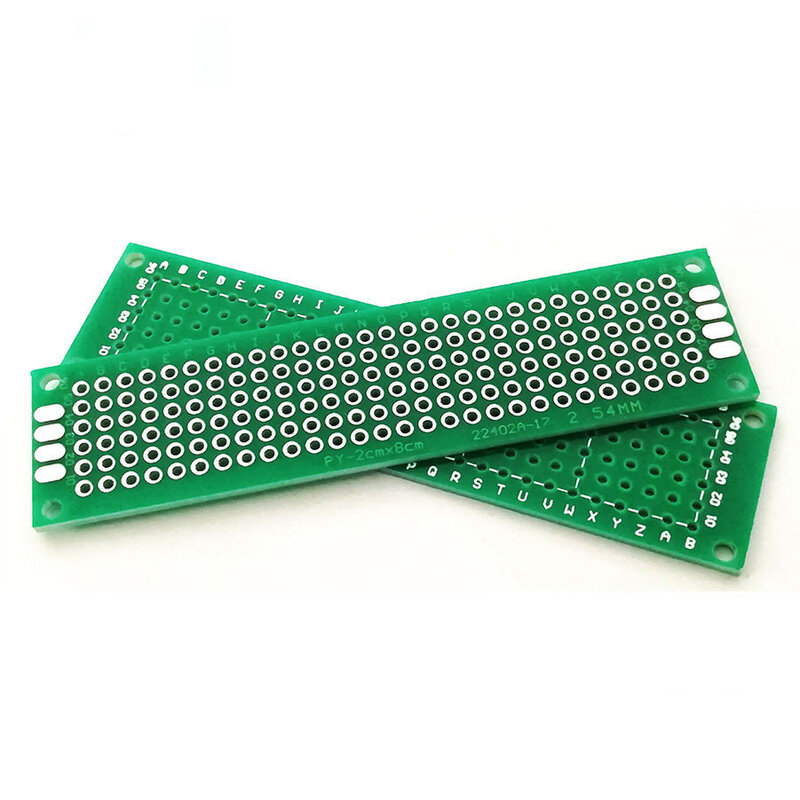 2*8cm einseitig universal board zinn platte 2,54 MM pitch loch bord glas faser grünen zinn beschichtung