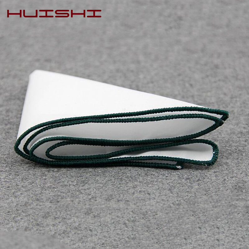 HUISHI New Men's White Pocket Square Cotton 14 Colors Solid Handkerchief Chest Towel Prom Holiday Party Suit Hankies 23CM Handy