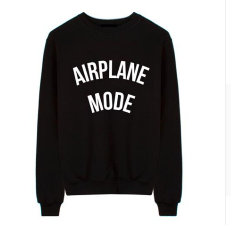 Skuggnas avião modo letras imprimir camisola feminina jumper casual hoodies para senhora engraçado preto rua tumblr roupas estéticas