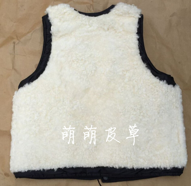 Fur wool vest men middle-aged and old leather real fur lamb wool waistcoat thick warm cotton vest winter father loaded