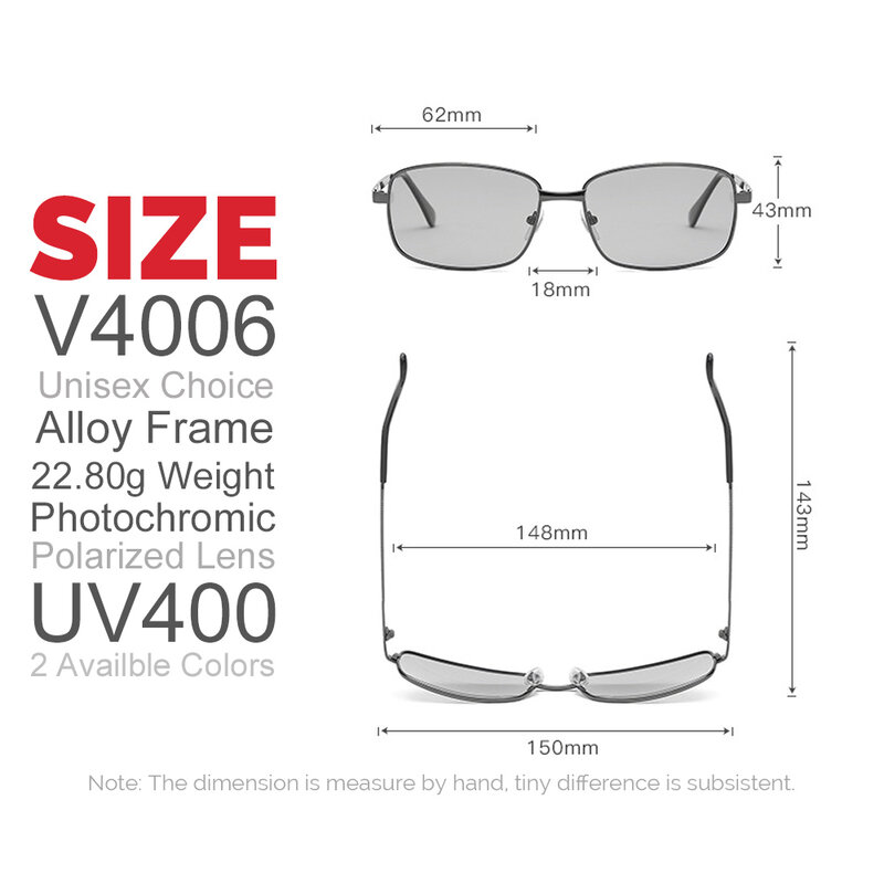 VIVIBEE-gafas de sol polarizadas fotocromáticas rectangulares para hombre y mujer, gafas de sol polarizadas seguras para conducir en el coche