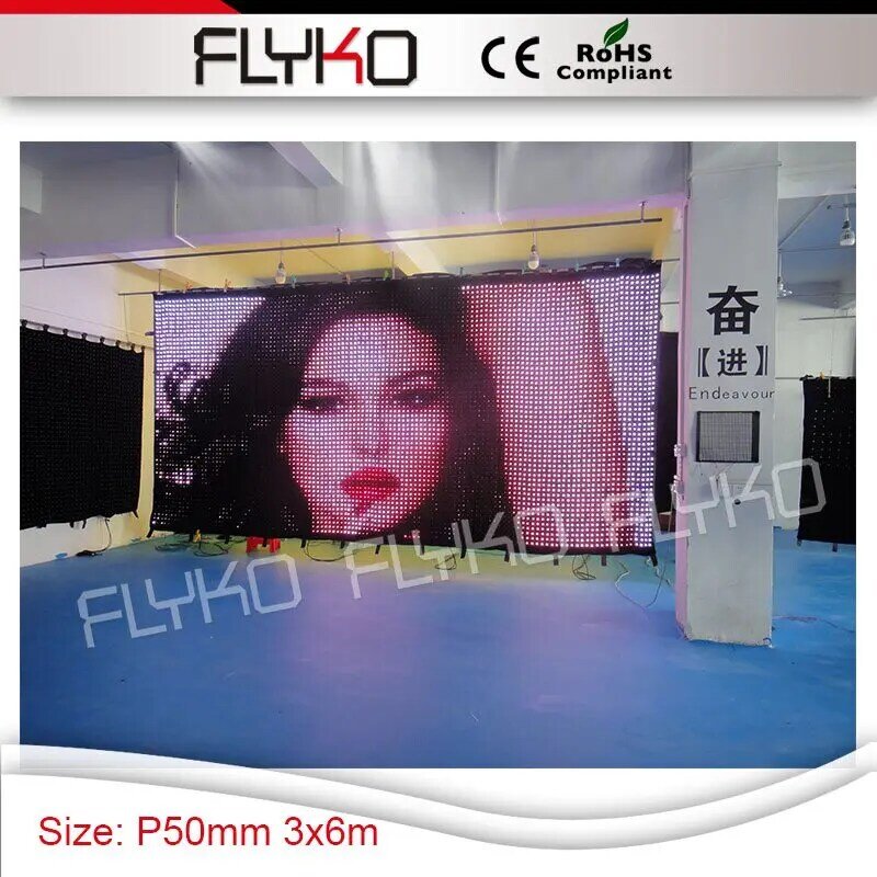 Frete grátis led dj pano de fundo 10ft por 20ft p50mm vídeo cortina exibição tela caso do vôo