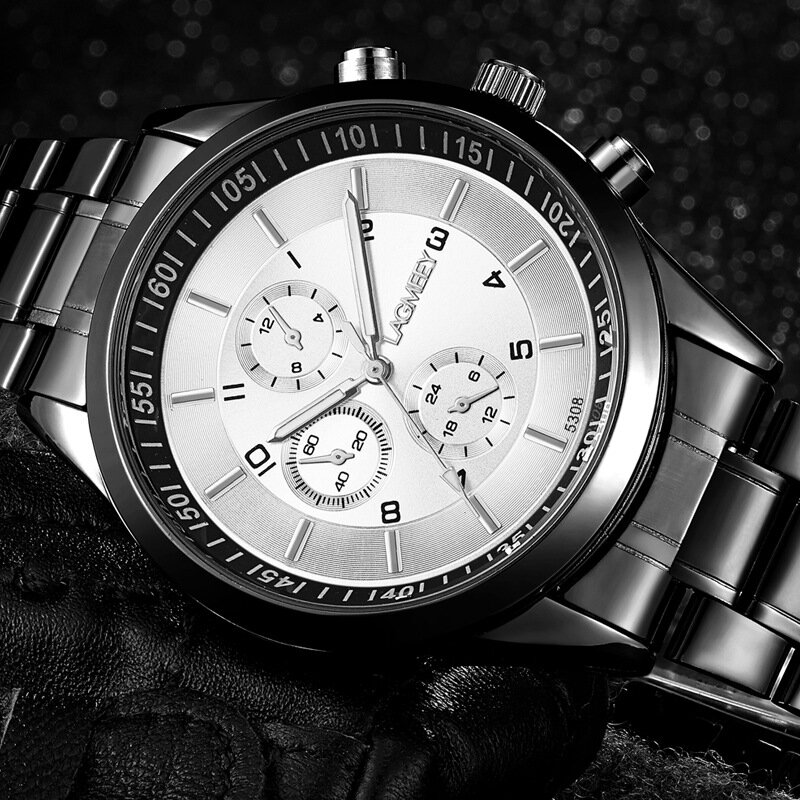 Zegarki biznesowe mężczyźni data zegar Relogio Masculino stal nierdzewna stalowy pasek moda męska zegarki kwarcowe dla chłopców mąż prezenty