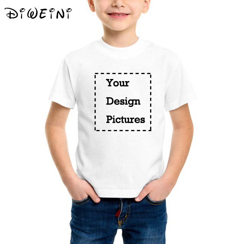 Camisetas personalizadas para bebé chicos de tu propia imagen personalizada nombre carta ropa niños regalo de mensaje o imagen niño Tops Tees