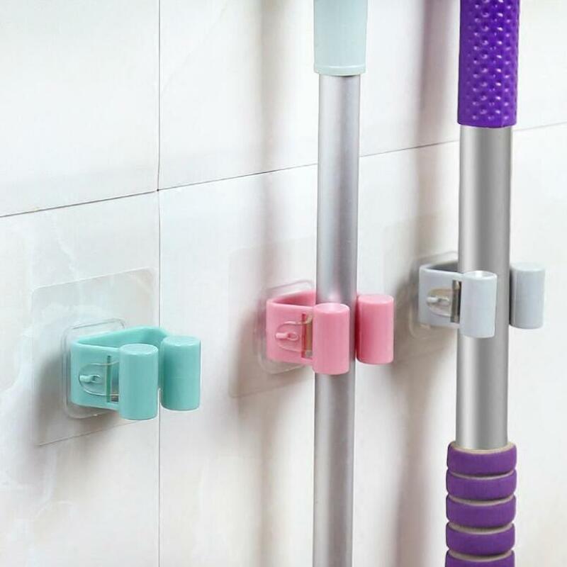 Crochets multi-usages salle de bain | Crochet sans poinçon pour serpillière crochet créatif sans trace pour balai et balai