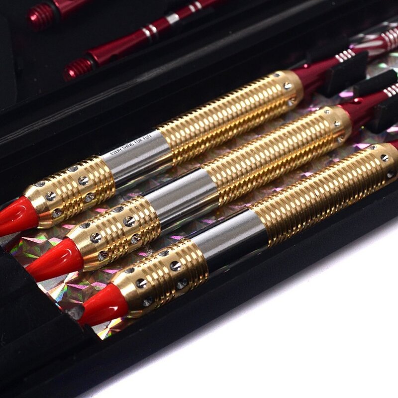 CUESOUL Weiche Spitze Darts Set mit Golden 16g Dart Fässer Auge-Gefangen, red Aluminium Dart Wellen für Dardos Electronico