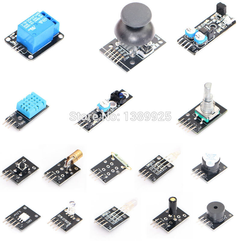 Kits Sensor para Arduino Boards, 37 em 1, de alta qualidade, frete grátis, funciona com oficiais Arduino Boards