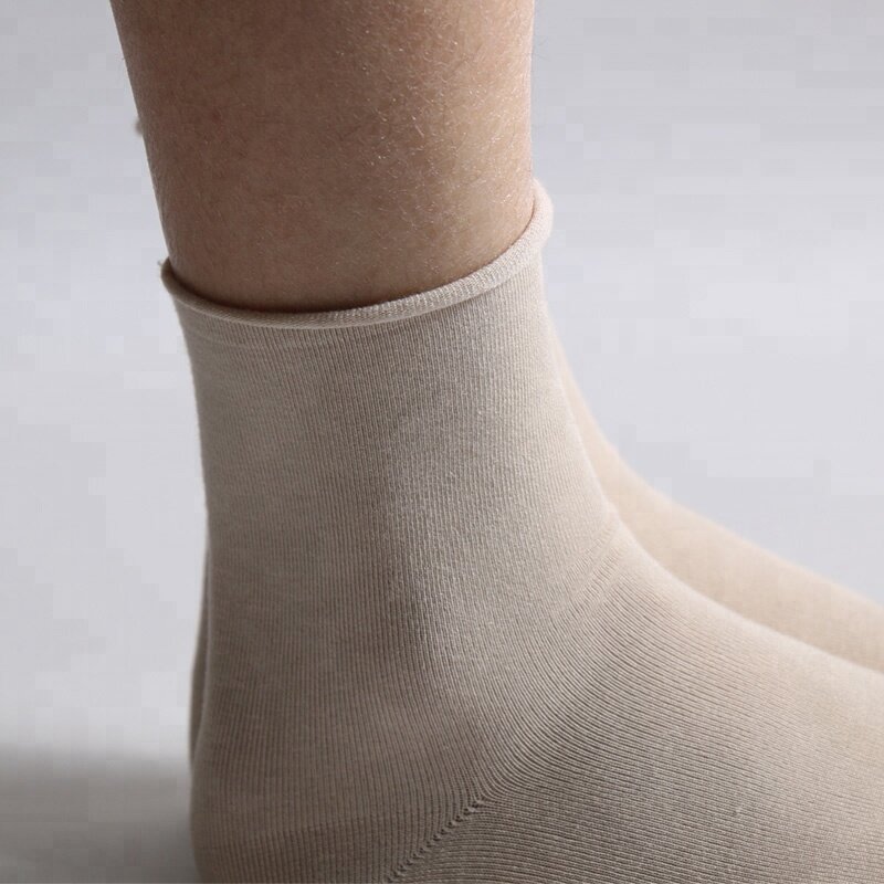 Dong ai meias femininas modernas, 5 pares, cor retrô, cor pura, confortável, de seda