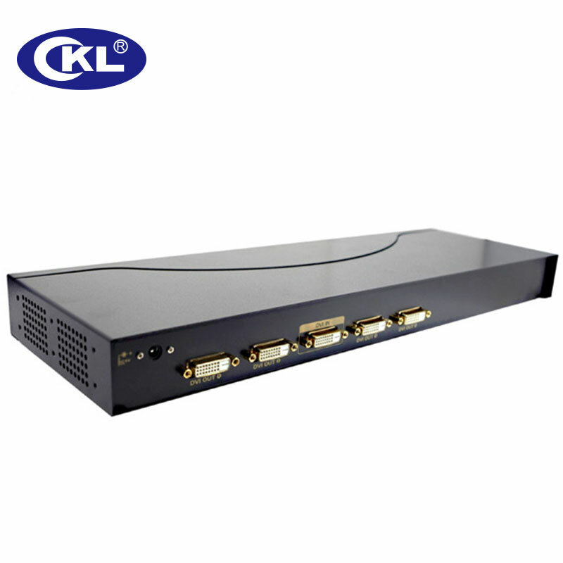 CKL Berkualitas Tinggi Hitam 1x4 4 Port DVI Splitter multi-fungsi Dukungan HDCP DDC DDC2 DDC2B 1920*1080 Rackmount Logam DVI-94E