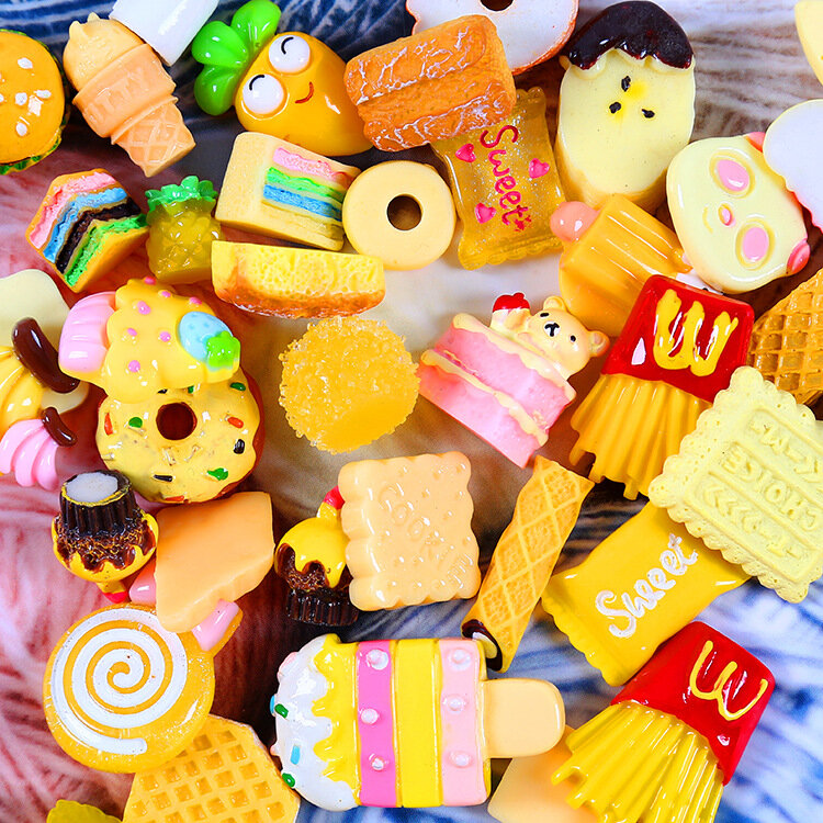 인형의 집 미니어처 미니 베이커리 빵, 도넛 블라이스 인형, 음식 놀이 주방 장난감, 세트당 10 개