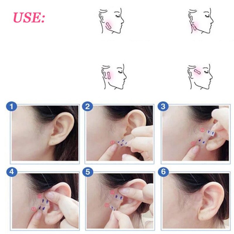 40/100 Pcs/Set Invisible Thin Face Stickers Face Facial Line Wrinkle Sagging Skin V-Shape Face Lift Up Fast Chin Adhesive Tape