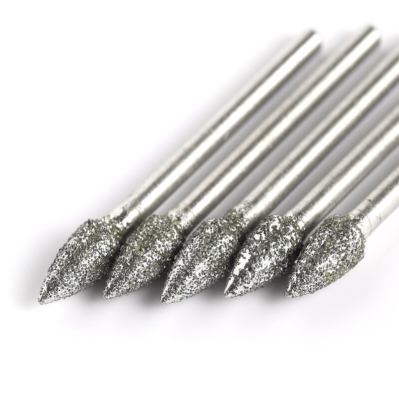 Grit 60 Course Grained Diamond Grinding Drill Burr Set Polishing Grinding Head Mounted Bits for Dremel Rotary Tools