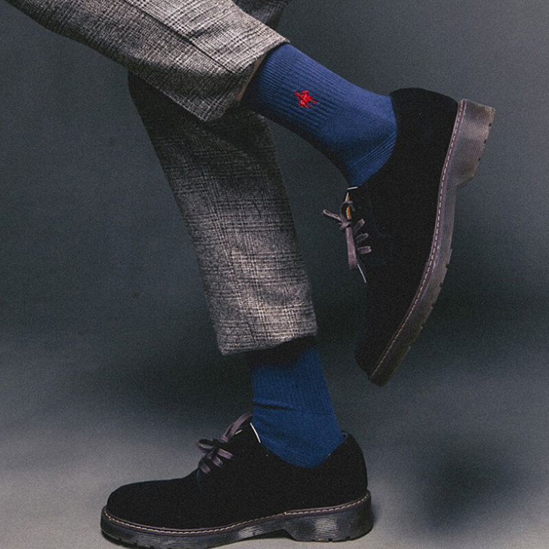 PIER POLO – chaussettes de marque en coton pour homme, lot de 5 paires/lot, avec broderie, pour tenue professionnelle, pour l'hiver