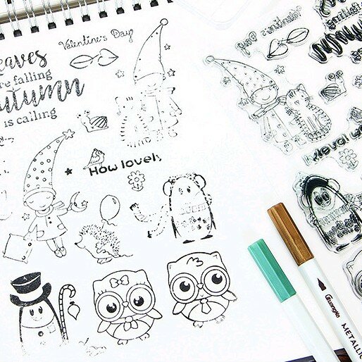 Cat Owl Animal Letter Clear Stamp DIY Silicone Seals Scrapbooking/Card Making/Photo Album Decoration Supplies Sheets