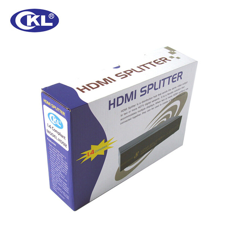CKL HD-92 1x2 2 порт HDMI разветвитель Поддержка порта 1,4 V 3D 1080P для монитора ПК