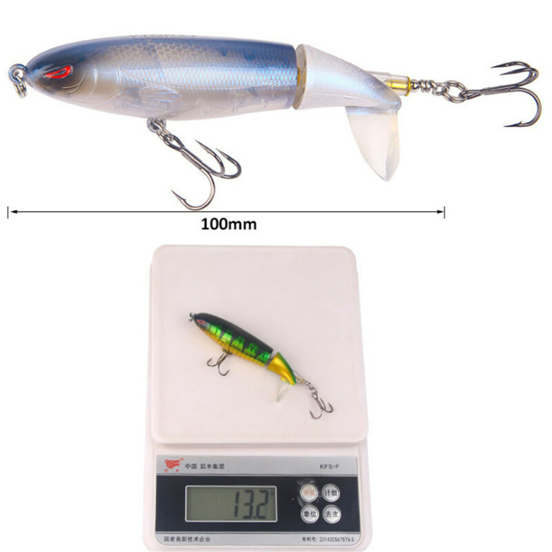 1 pz 13g/10cm Whopper Popper richiamo di pesca artificiale duro Plopper esca Crankbait morbido rotante coda Bass esca da pesca