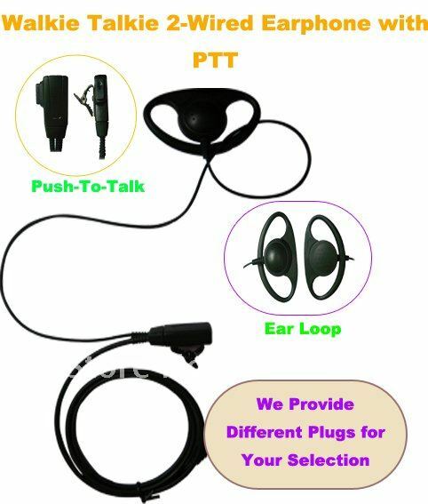 Fone de ouvido cb, rádio, walkie talkie fashion, 2 fios, peça auricular/microfone com ptt (push para falar), headset para rádio portátil, frete grátis