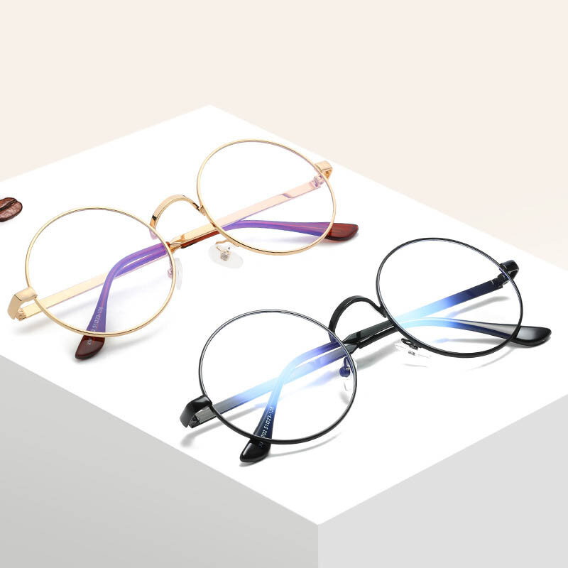 Gafas clásicas redondas transparentes para mujer, montura de lentes postizas, montura circular Vintage, 2023