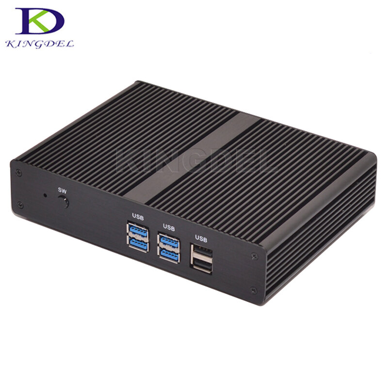 Mini PC Linux Core i5-4200Y Celeron 2955U, Windows 11, 8 Go/512 Go SSD, ordinateur de bureau, NUC, fanless, avec ports HDMI, VGA, LAN et 4 ports USB 3.0