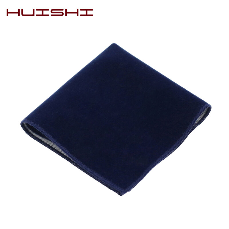 HUISHI-pañuelos cuadrados de terciopelo dorado para hombre, toalla cuadrada de bolsillo pequeño para regalo de fiesta de boda, Color sólido, negro, rojo y azul