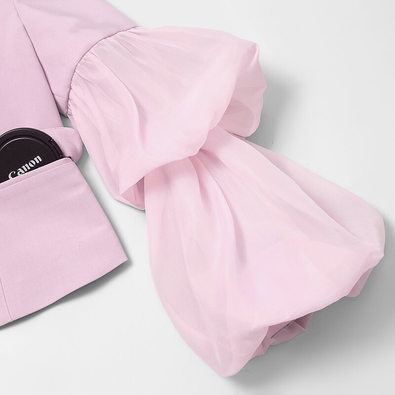 Conjunto feminino da moda com calça e top, conjunto de 2 peças com manga bufante, tecido de malha, roupa feminina de duas peças, 2019