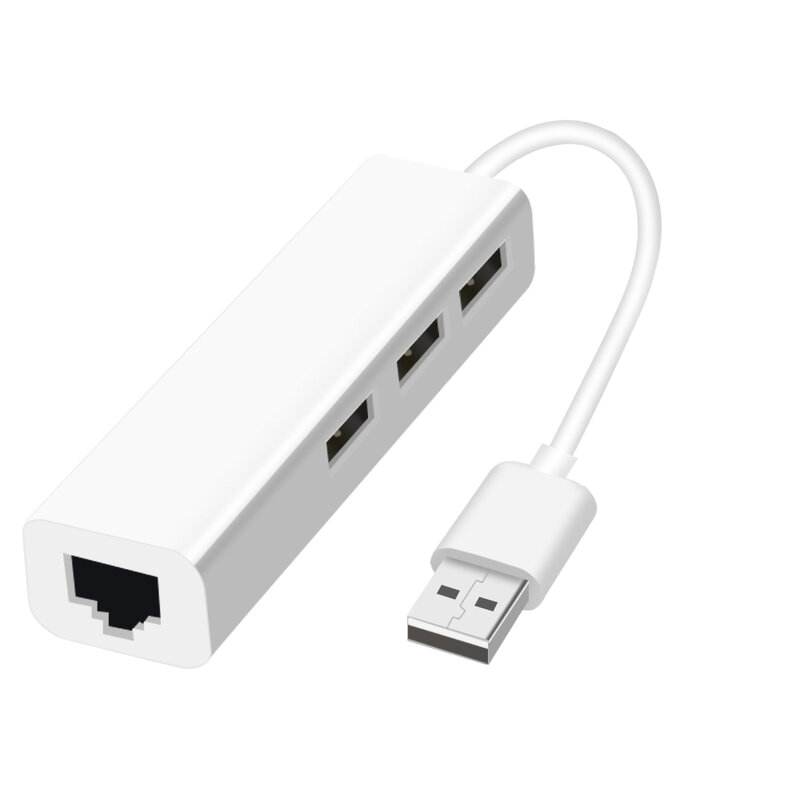 USB To Ethernet Adapter 3พอร์ต USB 2.0 Hub Ethernet RJ45 Lan การ์ดเครือข่ายสำหรับ Android PC การ์ดเครือข่าย RTL8152 10/100Mbps