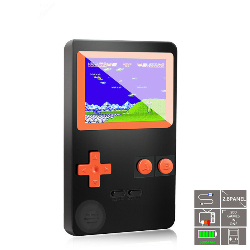 Clássico da infância Jogo Com 200 Jogos 2.8 Polegada 8-Bit PVP Portátil Handheld Game Console TV Família Retro Vídeo consoles