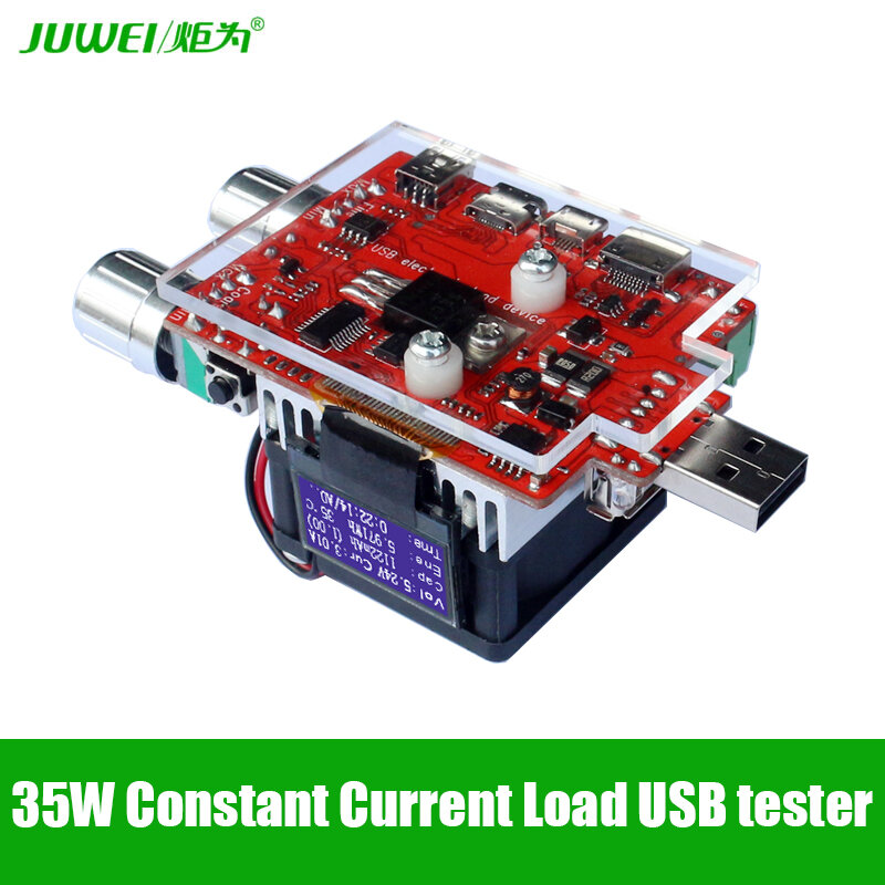 35 Вт usb тестер Электронная нагрузка регулируемый постоянный ток старение резистор напряжение емкость qualcomm qc2.0/3,0 батарея вольтметр