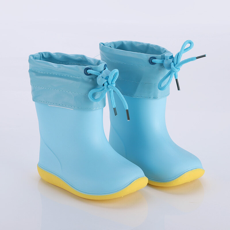 장화 어린이 소년 미끄럼 방지 고무 부츠 유아 소녀 방수 물 신발 따뜻한 어린이 rainboots 사계절 이동식