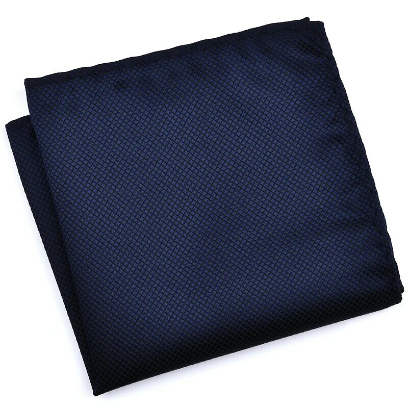 Pañuelo de rejilla cuadrada de bolsillo para hombre, pañuelo de poliéster de alta moda, toalla de Color sólido, negro y blanco, 22cm x 22cm