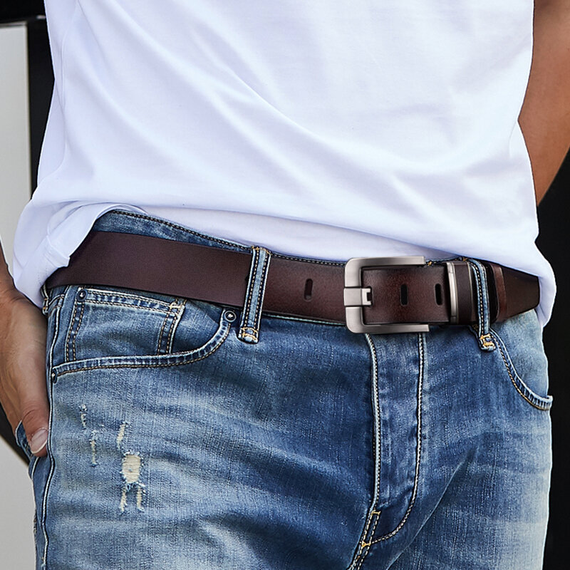 JIFANPAUL бренд подлинный мужской модный кожаный ремень сплав Материал Пряжка Бизнес Ретро Мужские джинсы дикие ремни высокого качества