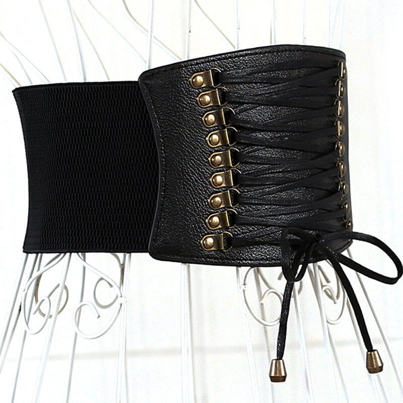 Europa cintura ancha cinturón moda femenina borla elástica cinturón ancho decoración vestido accesorios cinturón Cummerbunds cintura 65-85 cm
