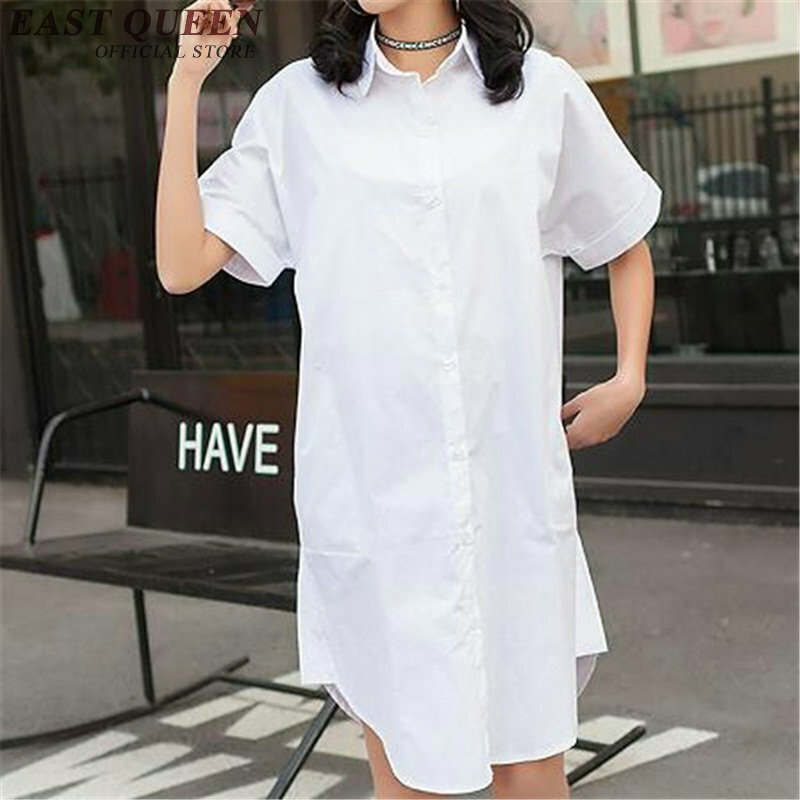 جديد وصول 2018 الصيف النساء بلوزة ثلاثة الربع كم الأبيض قميص الإناث زر الجبهة عارضة الشارع الشهير S-3XL NN0337 HQ