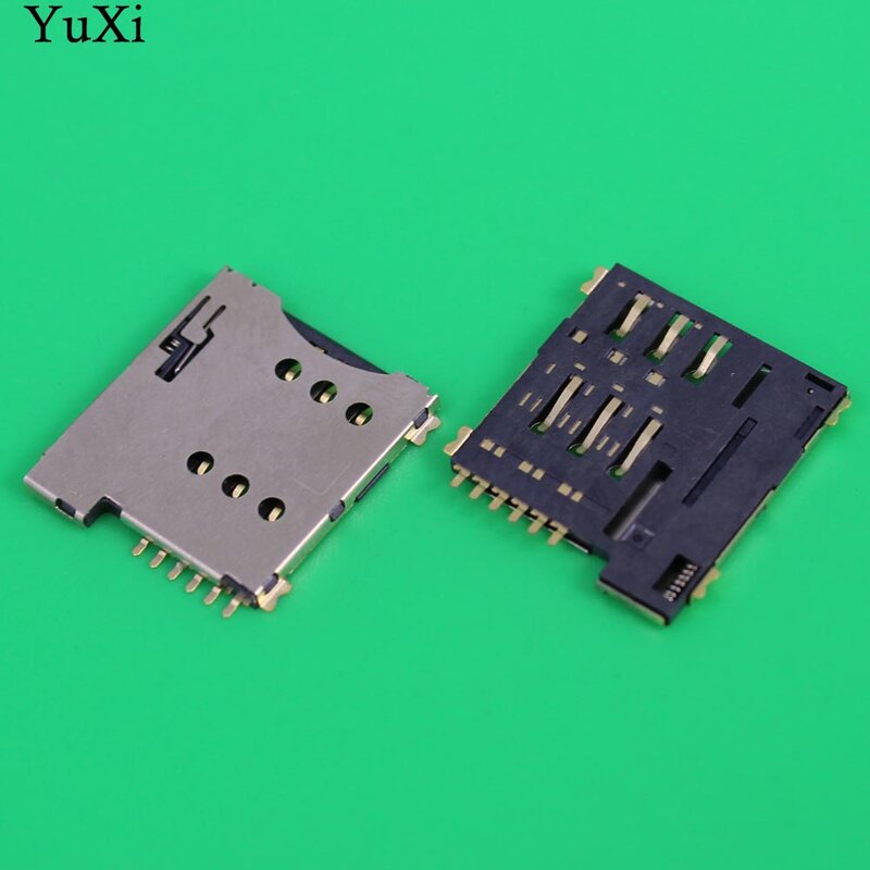 Yuxi6ピンプッシュマイクロsimカードソケットホルダースロット交換コネクタ