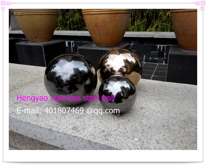مخصص روز الذهب ، أسود titanium الفولاذ المقاوم للصدأ الجوف الكرة ، الزخرفية الكرة سوينغ قلادة