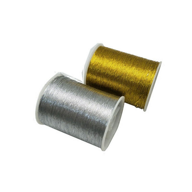 Złoto/srebro 109 jardów nici do maszyn do szycia poliester ścieg krzyżykowy mocne nici na materiały krawieckie AA8509