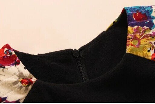 Новые осенние зимние модные женские Лоскутные кожаные Прошитые шерстяные цельные Женские топы с круглым вырезом
