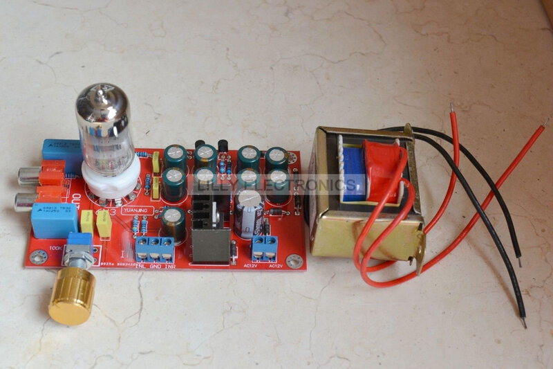 Placa de preamplificador de Audio y adaptador de corriente, amortiguador de tubo 6N3 AC12V/10W