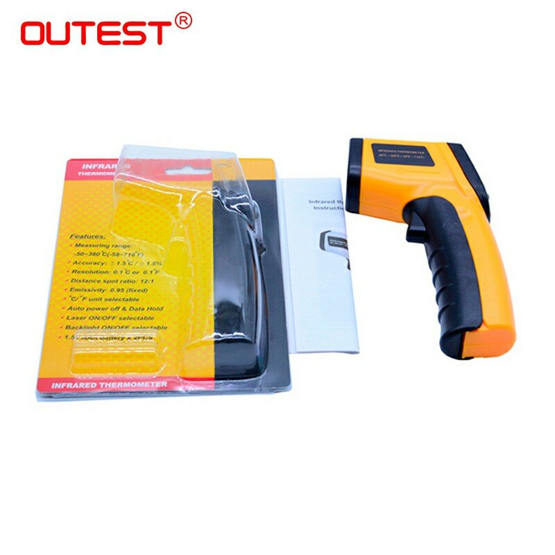 Infrared thermometer GM320 Non Contact Laser Gun Infrared  IR Thermometer LCD digital display  -50~380 degree 1pcs with skin box