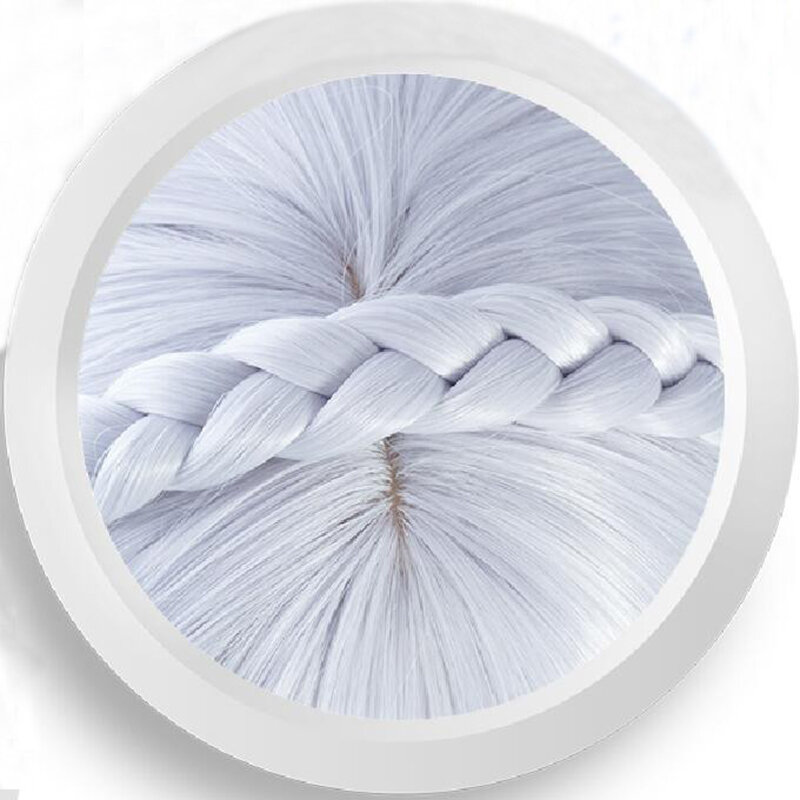 Парик для косплея из термостойких волос, 100 см, серебристо-фиолетовый