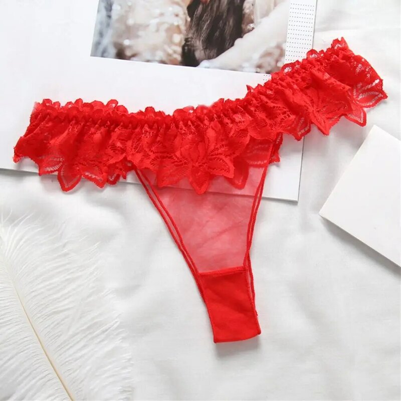 New Erotic Porn Embroidery Panties Perspective G-String Lady Lingerie Sexy Soft Underwear Transparent Ultra-thin Sexy Thongt