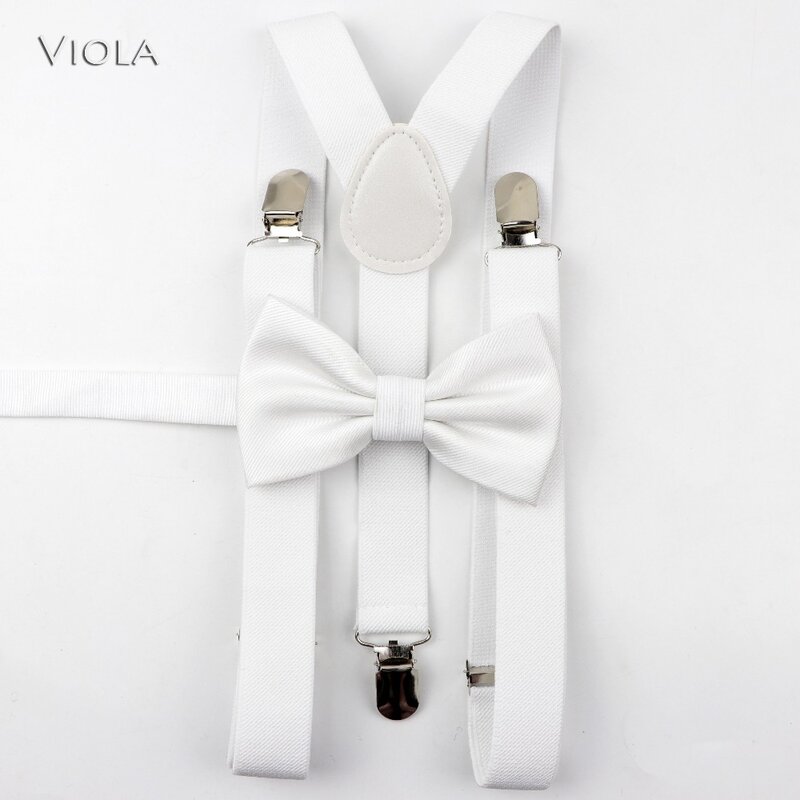Suspensórios coloridos para homens, conjunto de gravata borboleta de poliéster com um laço de alta qualidade, acessórios ajustáveis com suspensórios traseiros
