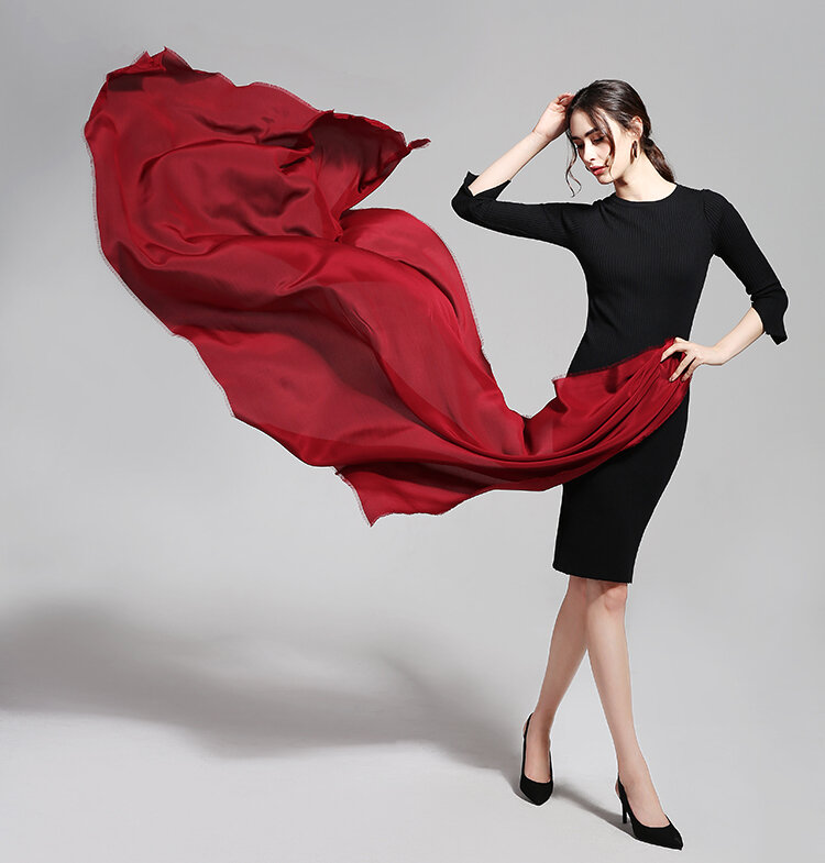 100% الحرير كريب وشاح 110X200cm الحرير الخالص النسيج اتجاهات جديدة حجم كبير وشاح المرأة الربيع وشاح طويل