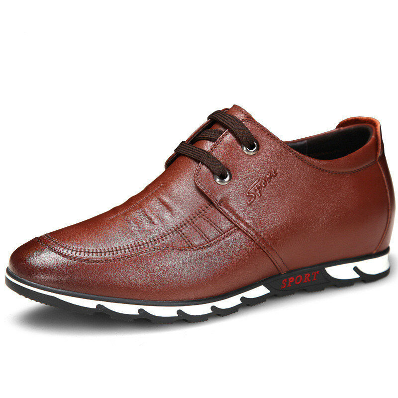Мужская мода удобные из натуральной кожи дышащая Спортивная обувь увеличивающие рост кроссовки получить выше 5 см