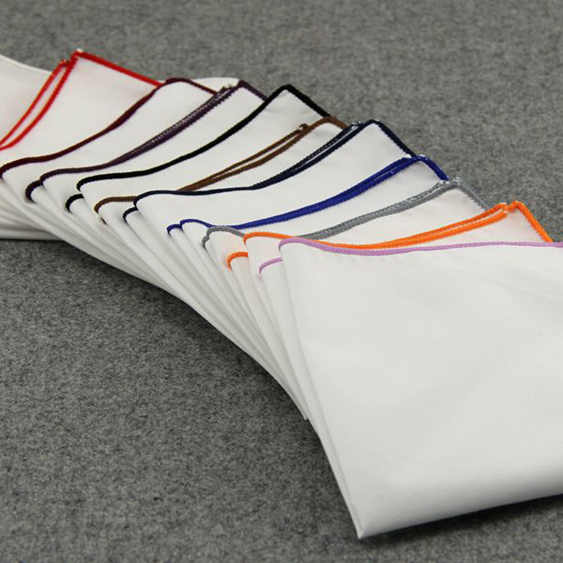 RBOCOTT Weiß Tasche Quadrate Einfarbig Taschentuch 14 Farben Baumwolle Hanky 23*23 cm Für Männer Hochzeit Business Zubehör
