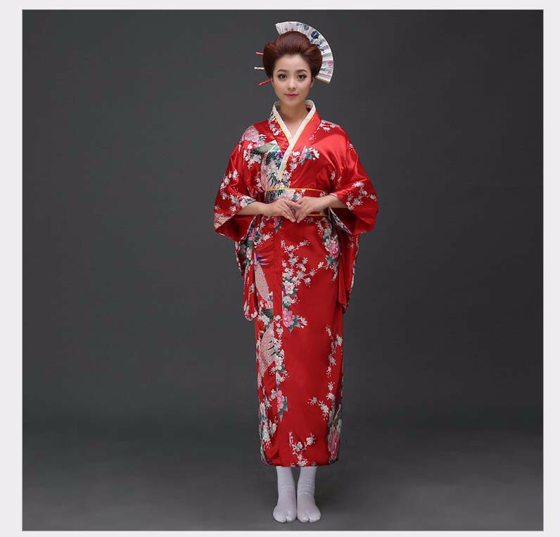 Yukata-Kimono de moda nacional para mujer, vestido de noche Sexy con Obi, traje de Cosplay japonés Floral, talla única