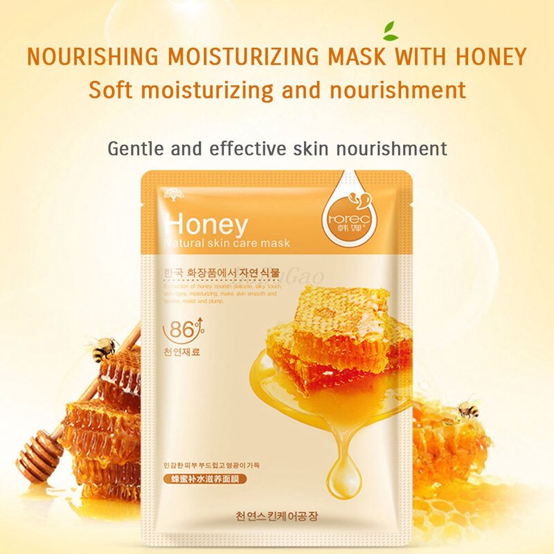 HanChan Skin Care Plant Extract Facial Mask Whitening Oil Control Anti Aging Mask Face Deep Clean Skin Care Filling water Mask